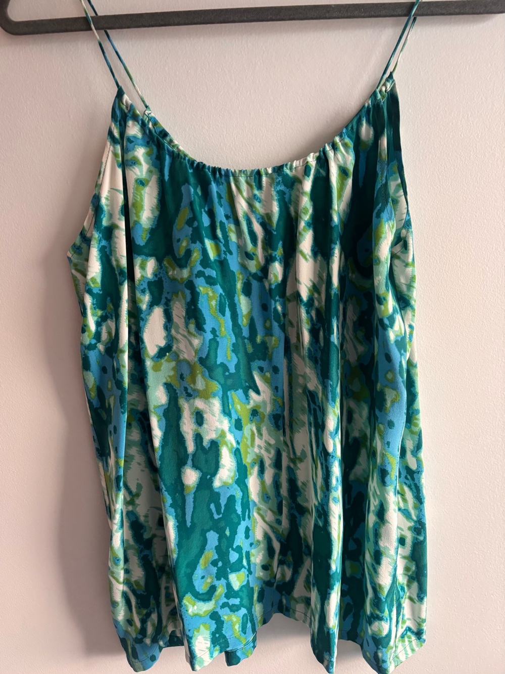 Tucker Teal Aqua Lime Abstract Print Tank
